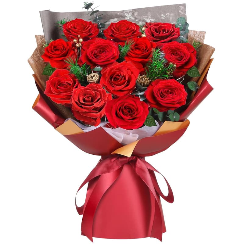 Mother's Day Real Red Rose Bouquet - Long-Lasting Gift for Mom