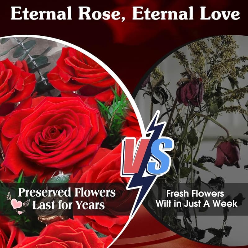 Mother's Day Real Red Rose Bouquet - Long-Lasting Gift for Mom