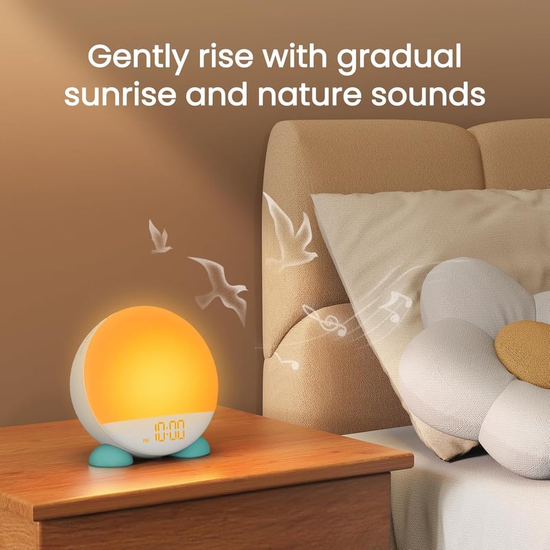 Sunrise Alarm Clock with Dual Alarms & 8 Colors for Heavy Sleepers