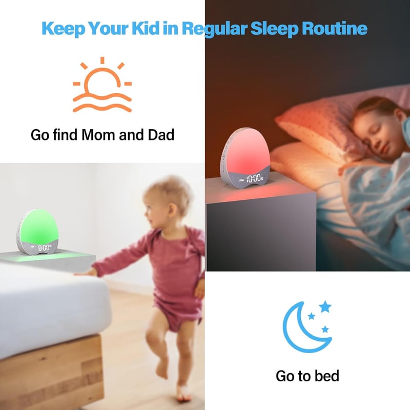 Kids' Sleep Trainer Alarm Clock with White Noise & Night Light