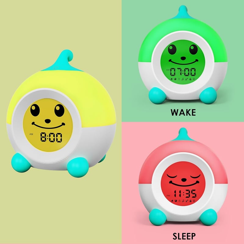 Toddler Sleep Training Clock with Touch Night Light