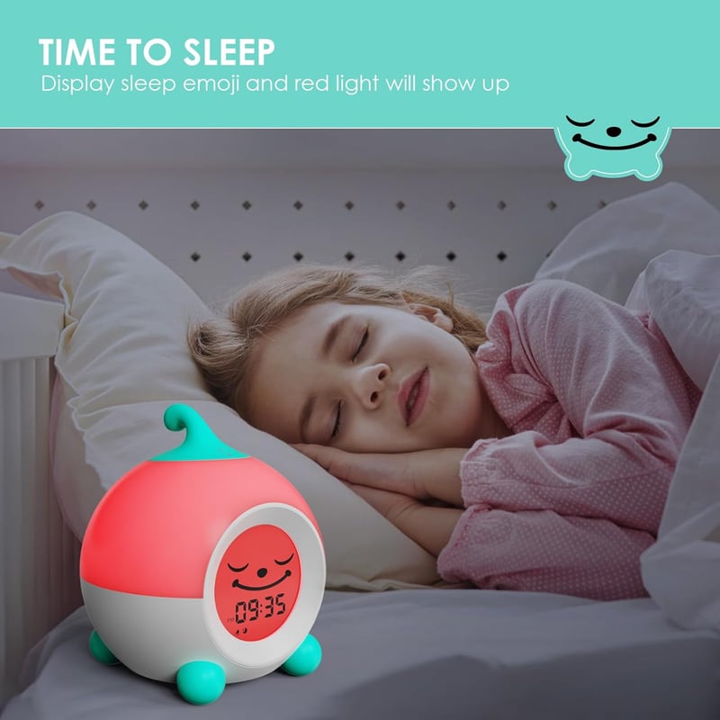 Toddler Sleep Training Clock with Touch Night Light