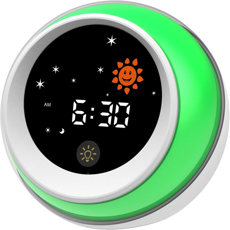 Kids Sleep Training Alarm Clock with Sound Machine & Night Light