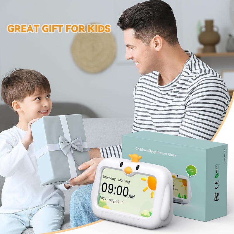 Kids Sleep Training Alarm Clock with Night Lights and Sounds