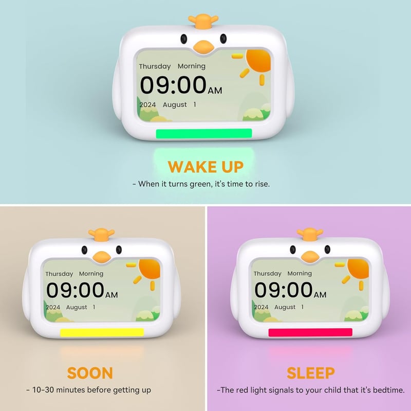 Kids Sleep Training Alarm Clock with Night Lights and Sounds