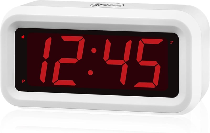 Portable Alarm Clock with 7-Min Snooze & 3 Brightness Settings