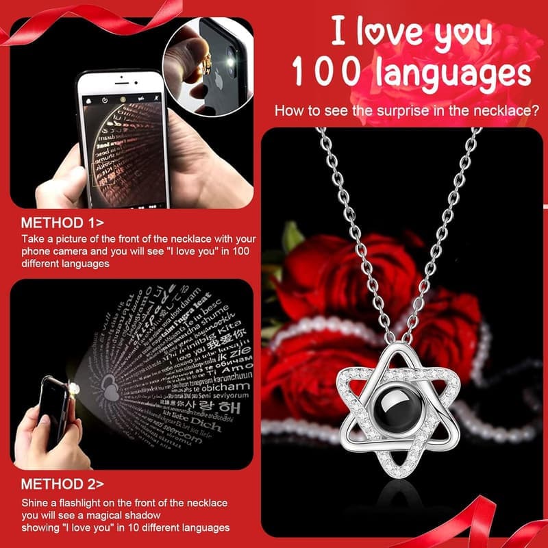 Eternal Red Rose Necklace - 