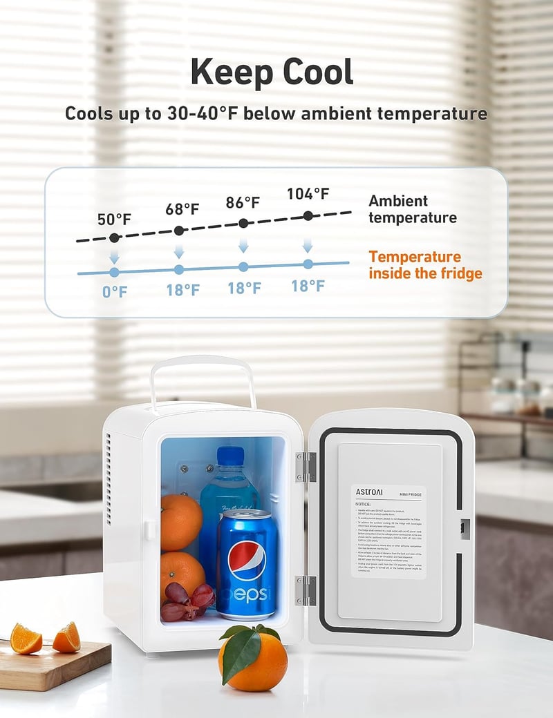 Portable 4L Thermoelectric Mini Fridge for Skincare & Beverages