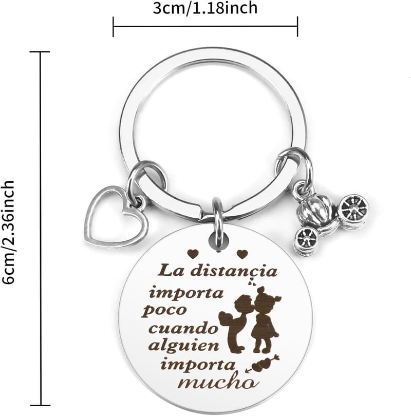 Valentine's Day Spanish Keychain for Couples