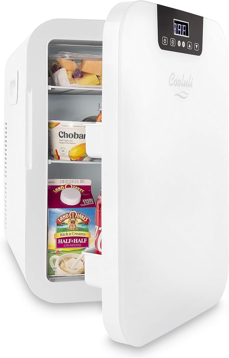 Cooluli 20L Thermoelectric Mini Fridge - White for Home or Office