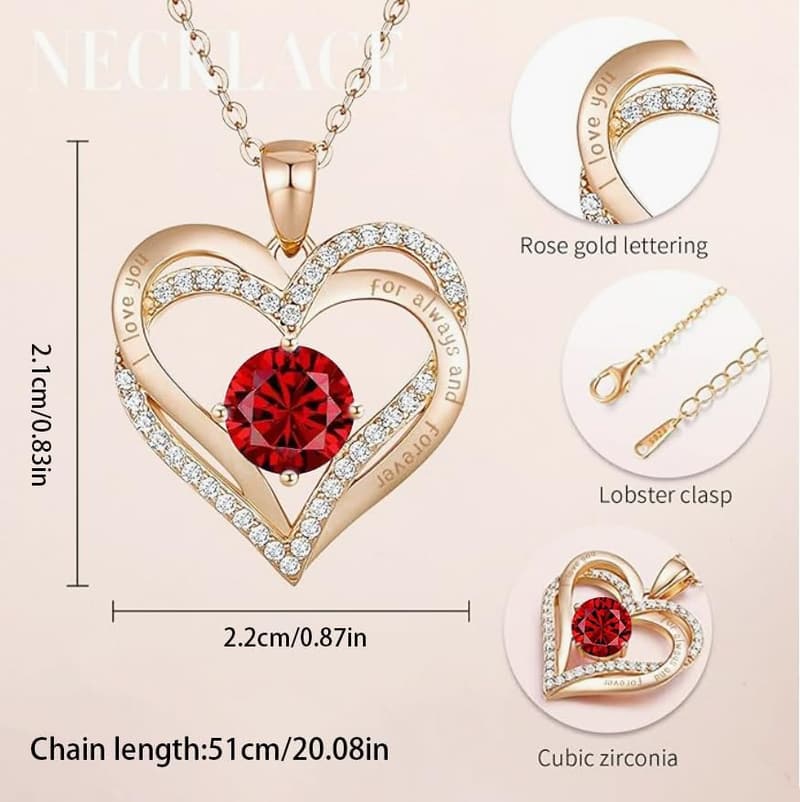 Eternal Red Rose with Necklace & Earrings - Gift for Women