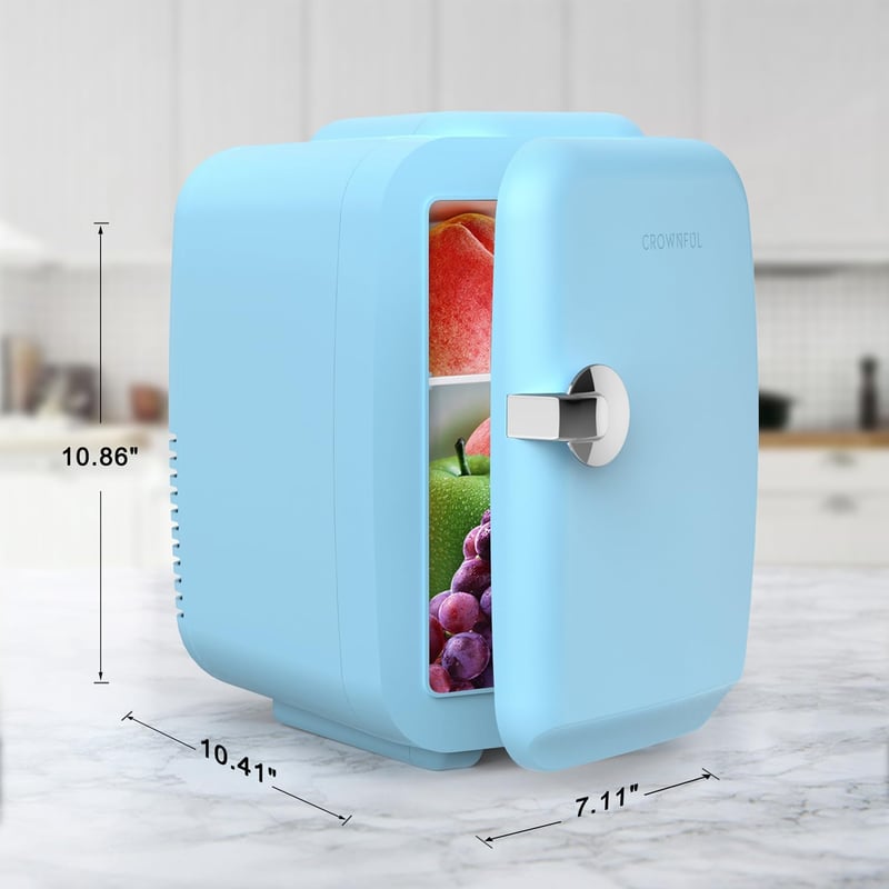 Portable 4L Mini Fridge for Skincare & Food – Blue