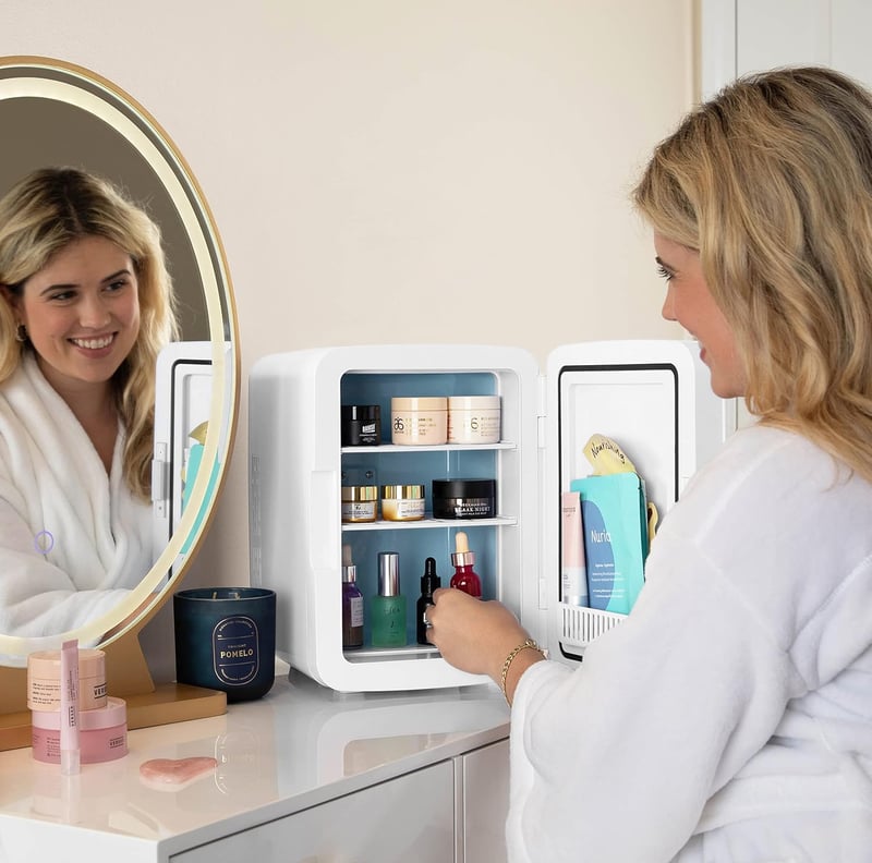 Portable 10L Mini Fridge for Bedroom, 辦公室 & Car - AC/DC Cooler