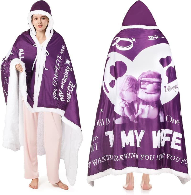 Mother's Day Sherpa Wearable Blanket Hoodie for Her