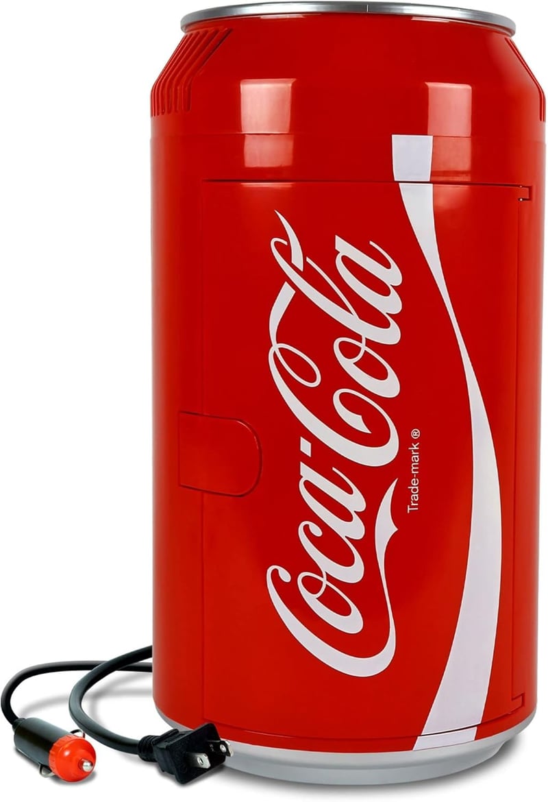 Portable Mini Fridge for Drinks - 8 Can Beverage Cooler