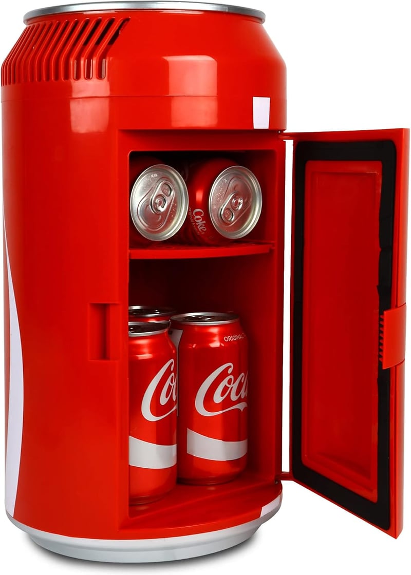 Portable Mini Fridge for Drinks - 8 Can Beverage Cooler