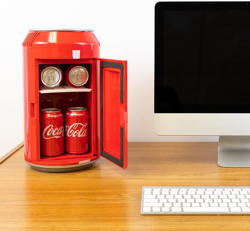 Portable Mini Fridge for Drinks - 8 Can Beverage Cooler