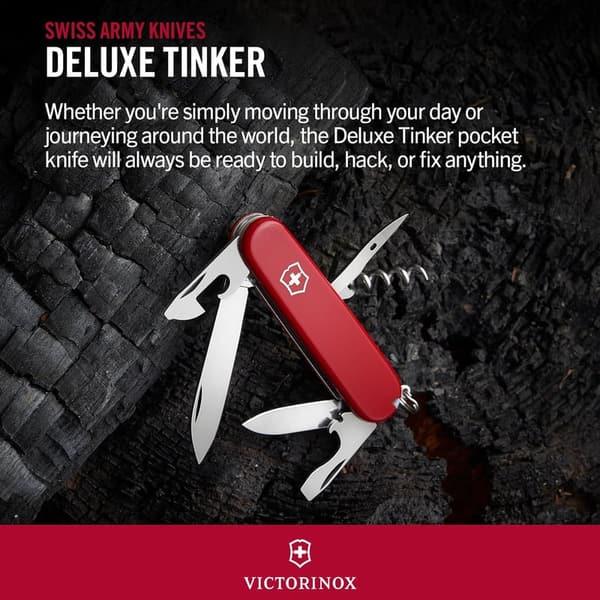 Victorinox Tinker Pocket Knife, Red, 91mm Multi-Tool