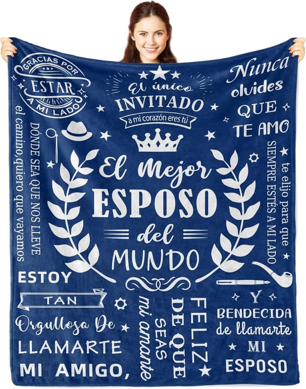 Anniversary Blanket Gift for Husband - 60x50in Spanish Design