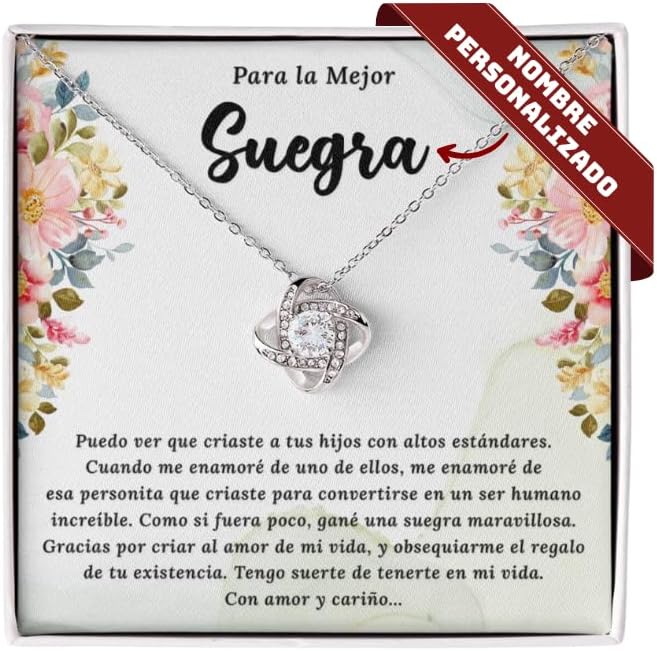 Mother's Day Necklace for Moms - ARTE Querida Suegra Design