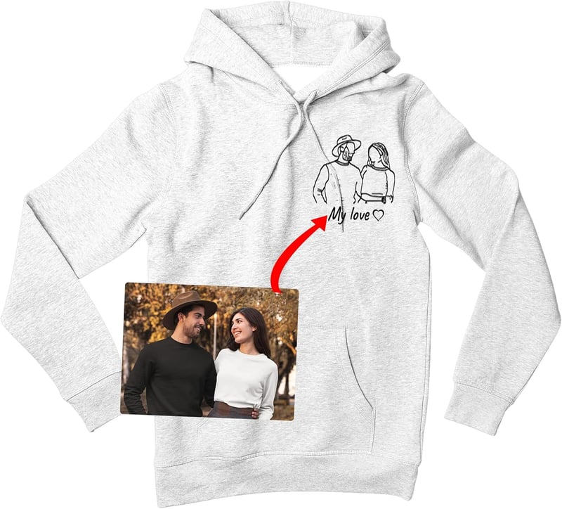 Custom Valentine's Hoodie - Design Your Own Photo Portrait