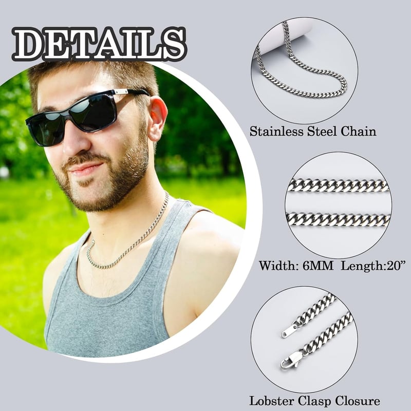 6MM Cuban Link Chain Necklace for Men - Perfect for Any Occasion