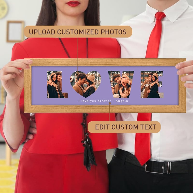 Personalized LOVE Picture Frame - Custom Gift for Couples