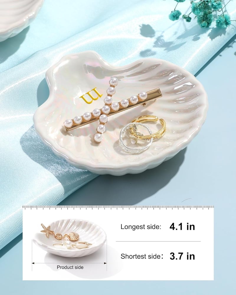 Shell Ceramic Jewelry Tray - Perfect for Birthday Gifts