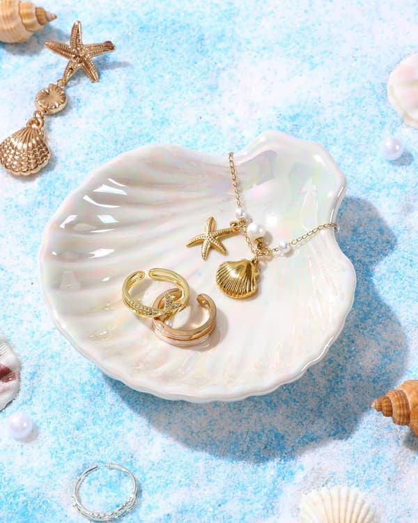 Shell Ceramic Jewelry Tray - Perfect for Birthday Gifts