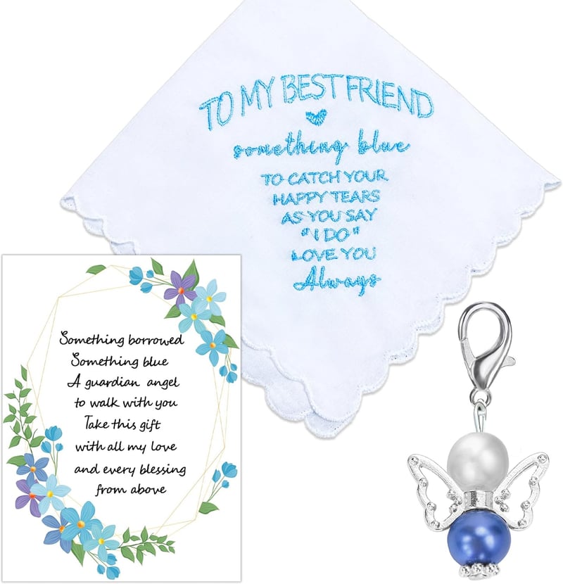 Something Blue Bridal Handkerchief Gift from Maid of Honor