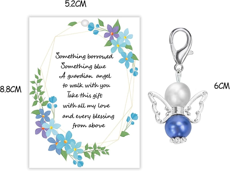 Something Blue Bridal Angel Charm Gift for Bride on Wedding Day