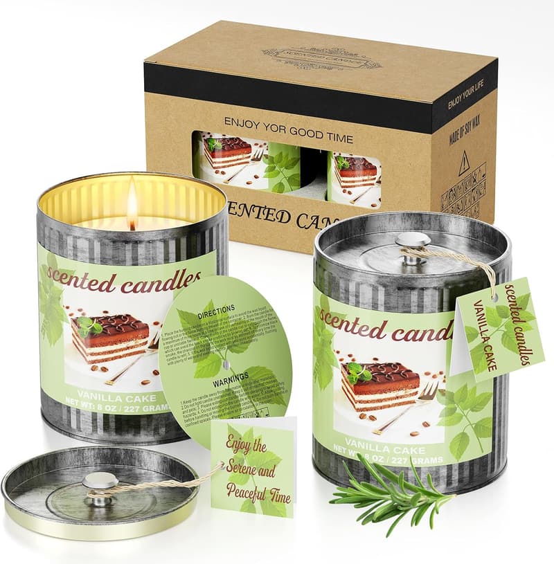 Aromatherapy Soy Candle Gift Set - 8 oz (2-Pack) for Relaxation