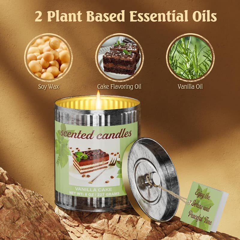 Aromatherapy Soy Candle Gift Set - 8 oz (2-Pack) for Relaxation