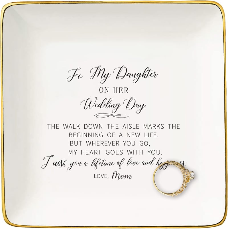 Wedding Day Gift for Bride - Ceramic Jewelry Tray from Mom