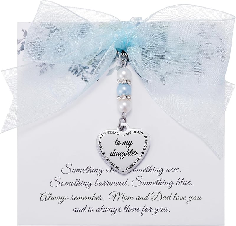Blue Bridal Bouquet Charm Gift from Parents for Bride