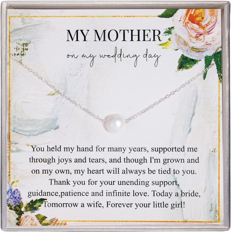 Mother of the Bride Gift: 925 Sterling Silver Pearl Necklace