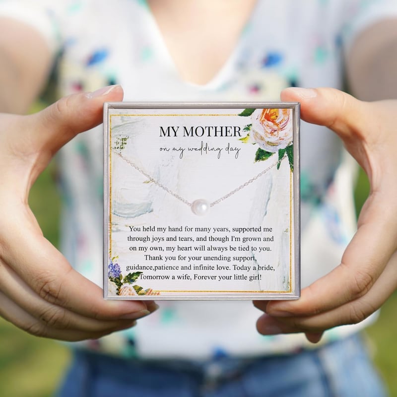 Mother of the Bride Gift: 925 Sterling Silver Pearl Necklace