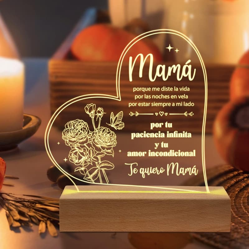 Spanish Engraved Acrylic Night Light for Mother's Day