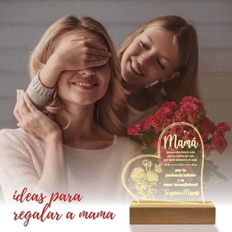 Spanish Engraved Acrylic Night Light for Mother's Day