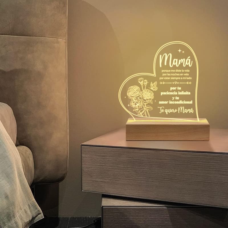 Spanish Engraved Acrylic Night Light for Mother's Day