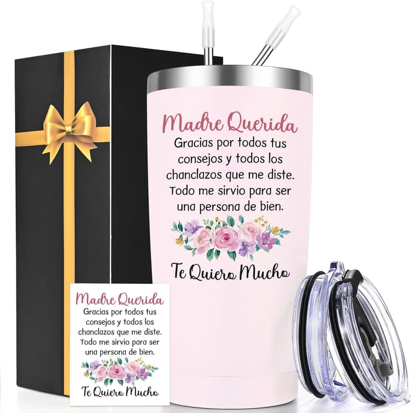 Mother's Day Rose Quartz Insulated Tumbler with Card 20oz