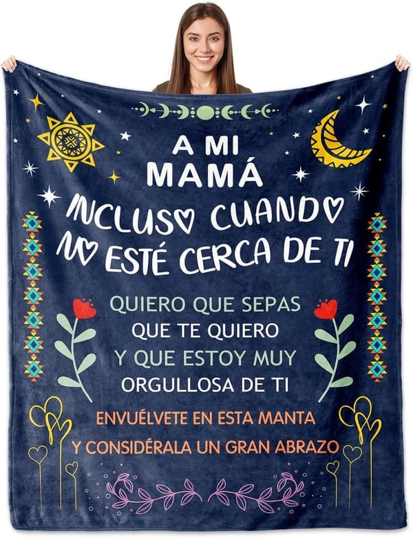 Mother's Day Blanket for Mom - 60x50in, Spanish Gift