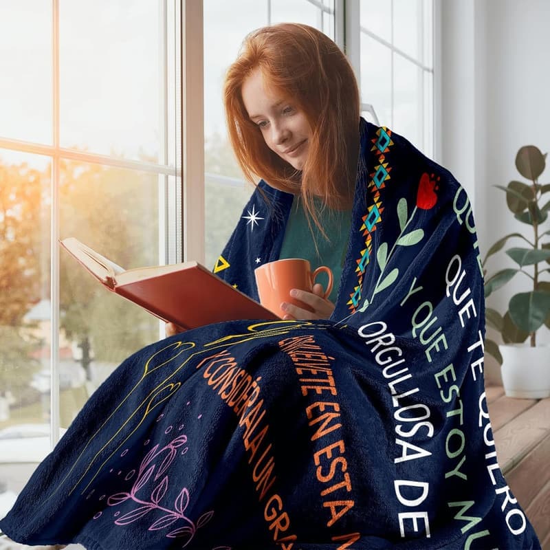 Mother's Day Blanket for Mom - 60x50in, Spanish Gift