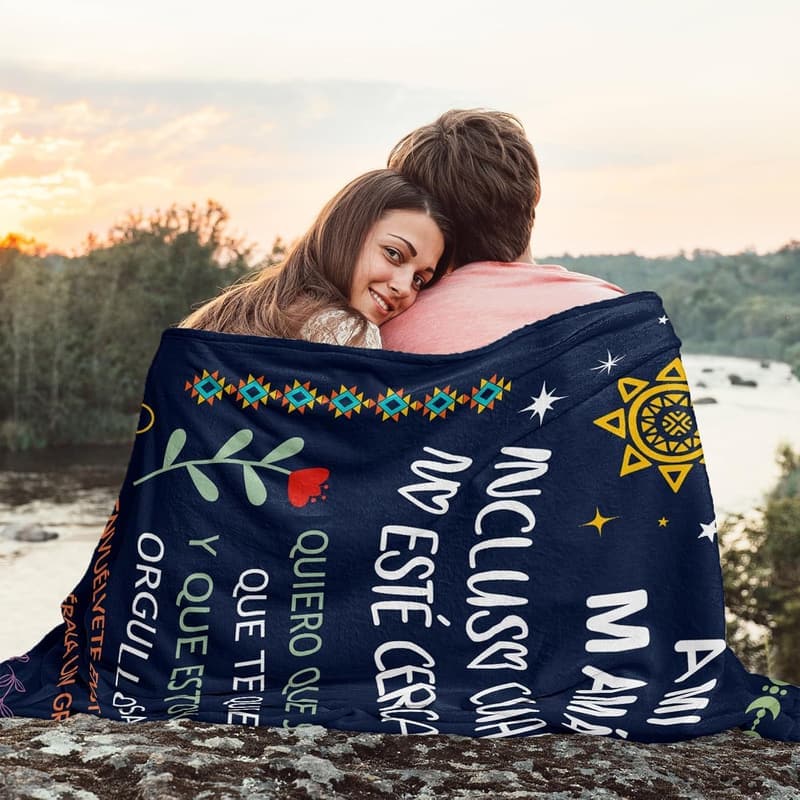 Mother's Day Blanket for Mom - 60x50in, Spanish Gift