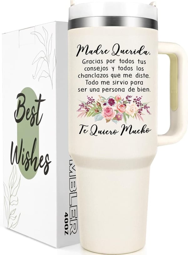 Mother's Day Stainless Steel Travel Tumbler for Mom, 40 oz