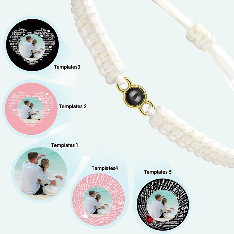 Personalized Photo Projection Bracelet for Women