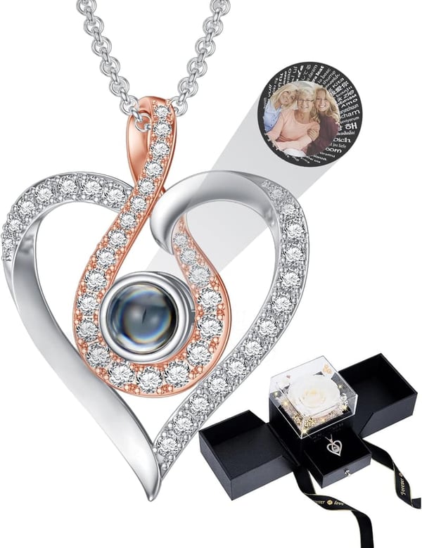 Eternal Rose Projection Necklace - 100 Languages of Love, Gifts for Women