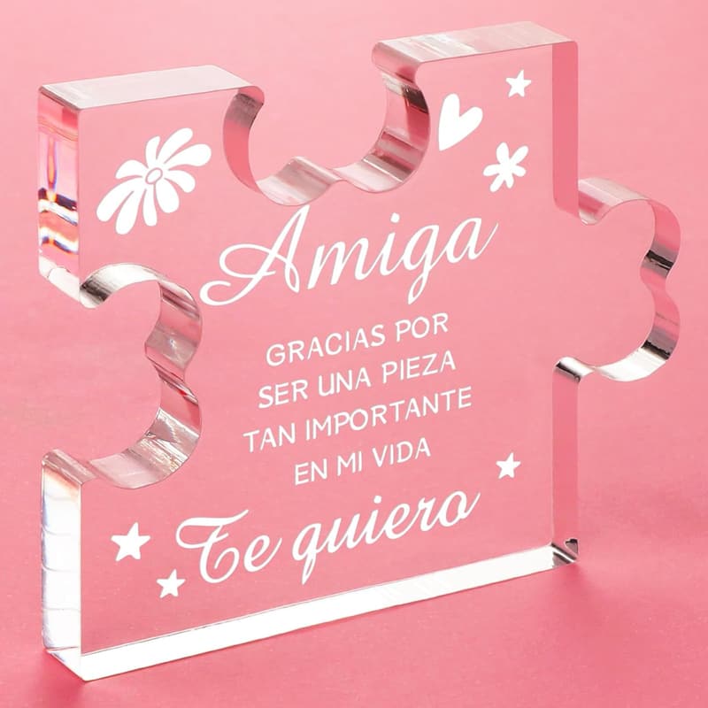 Spanish Acrylic Puzzle Plaque for Best Friends, Birthday & Mother's Day