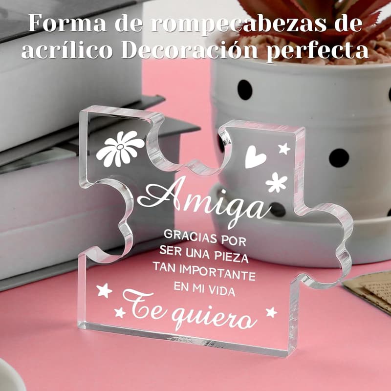 Spanish Acrylic Puzzle Plaque for Best Friends, Birthday & Mother's Day
