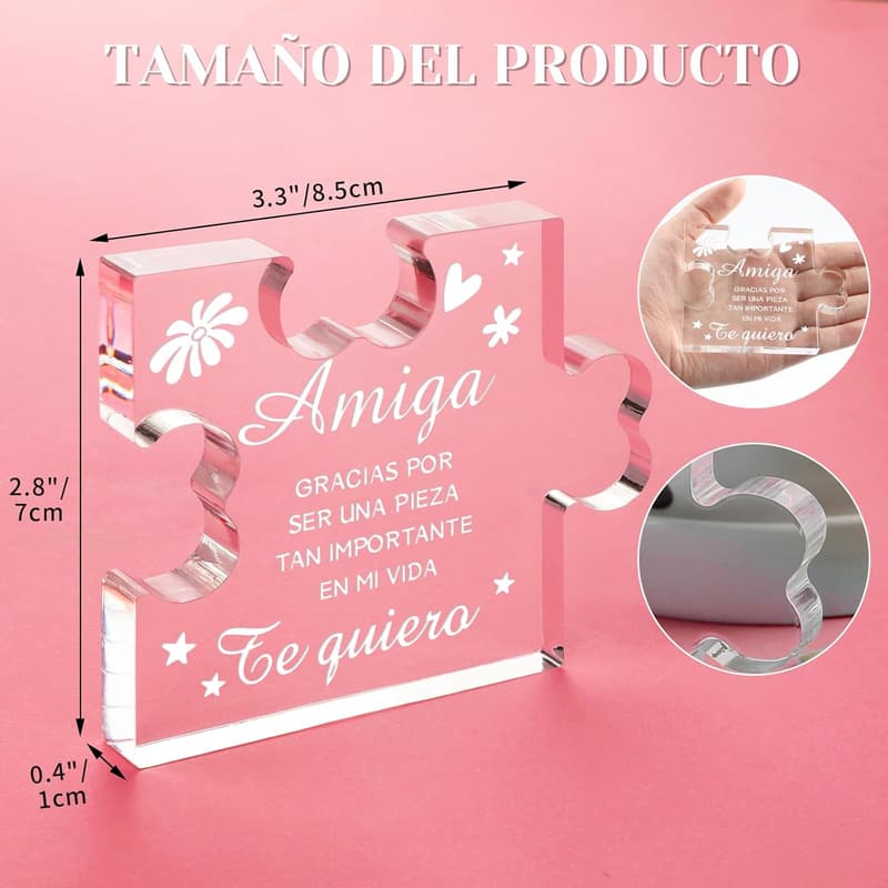 Spanish Acrylic Puzzle Plaque for Best Friends, Birthday & Mother's Day